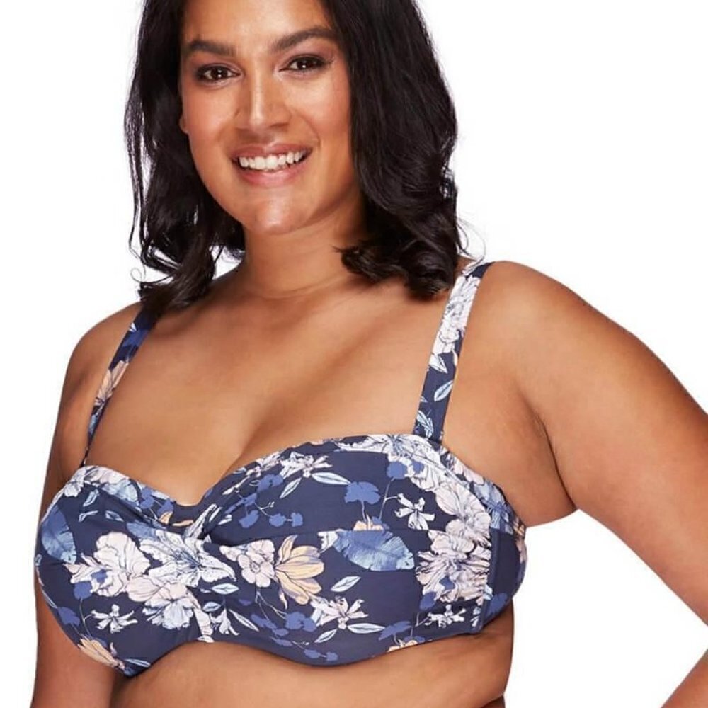 Artesands Botticelli Twist Front Bikini Top Size 22 D/DD Plus Size NWT